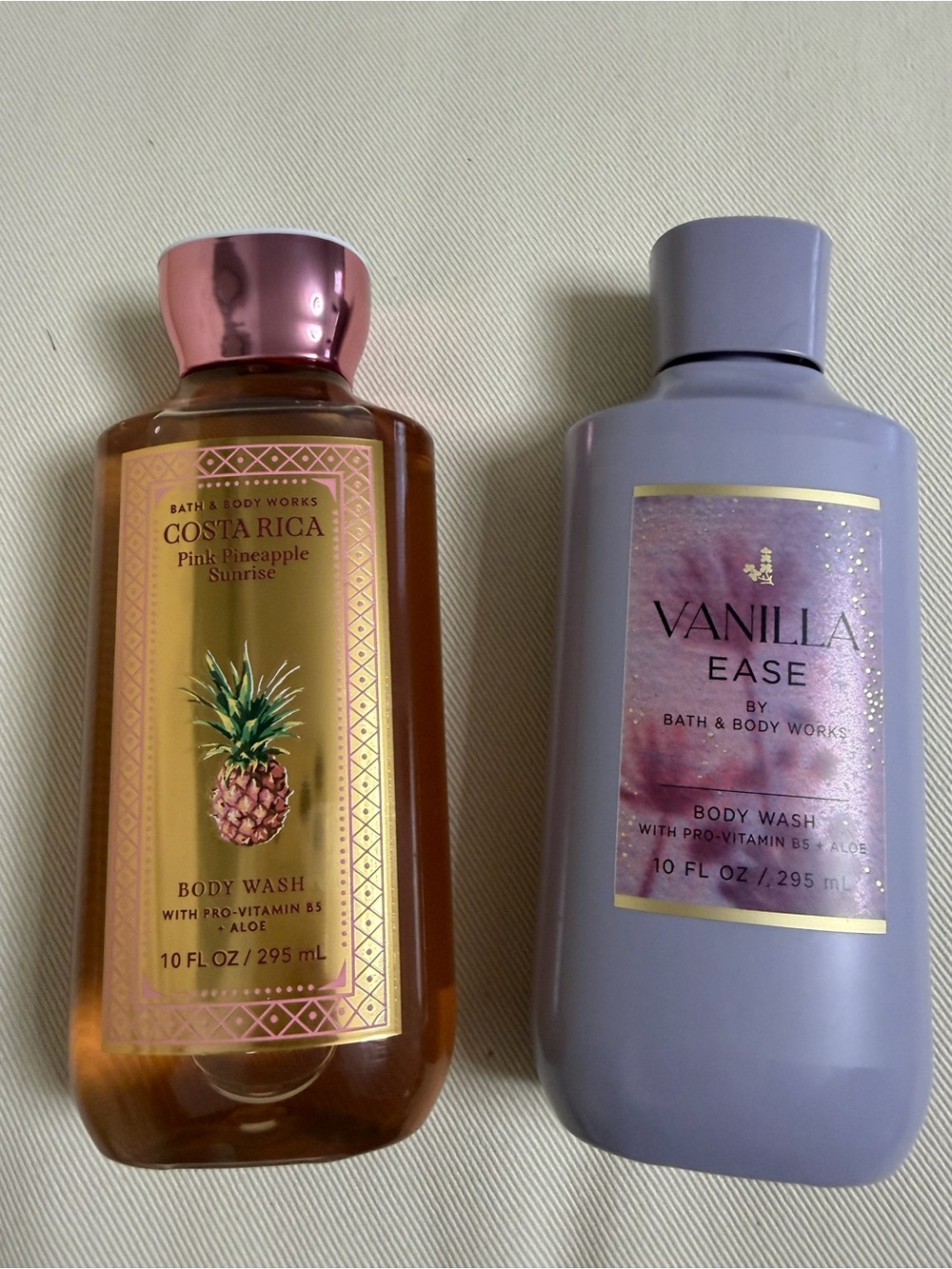 Bath & Body Works Vanilla Ease Body Wash & Costa Rica Pink Pineapple Sunrise